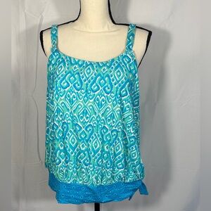 Beach House Plus Size Swim Swimsuit Blouson Tankini 16W